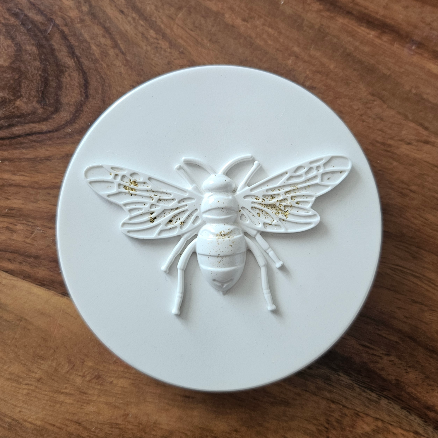Bougie Abeille - Blanc / Orange épicée