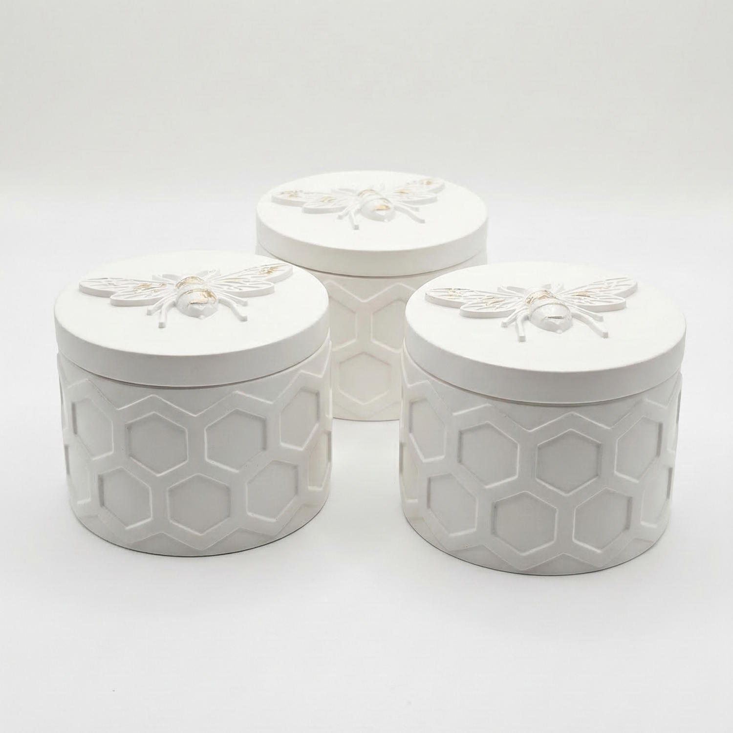 Bougie Abeille - Blanc / Orange épicée