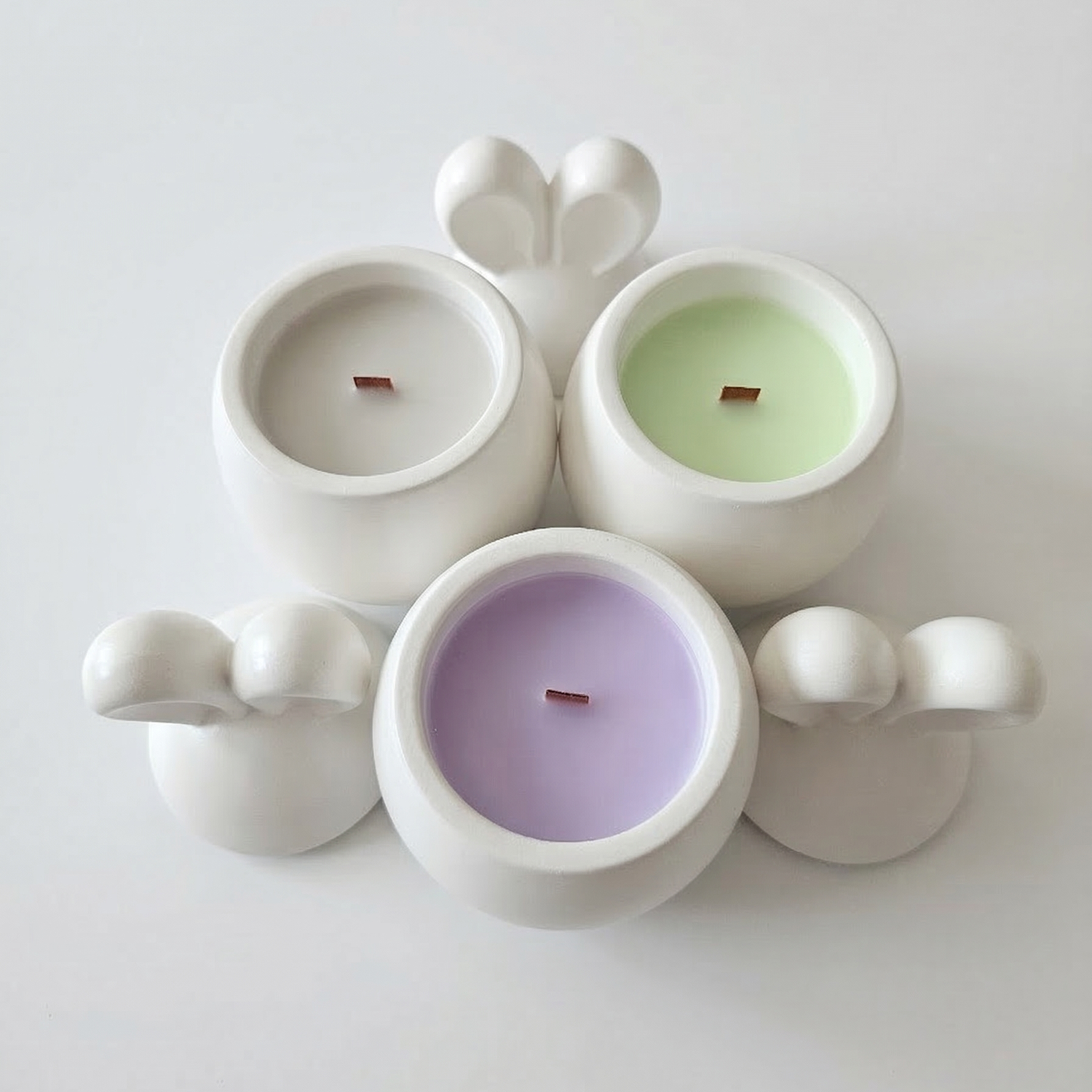 Bougie Drobec - Blanche / Prune, Rhubarbe