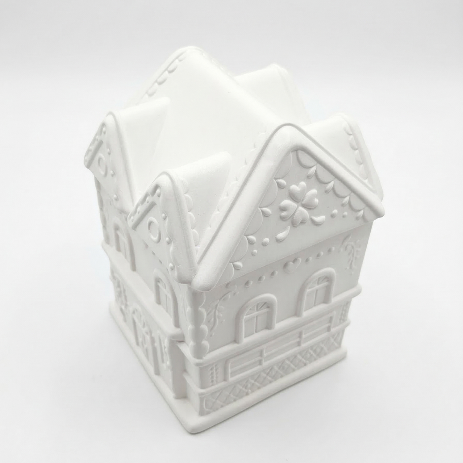Bougie Maison moyenne - Blanc / Bleu / Coton