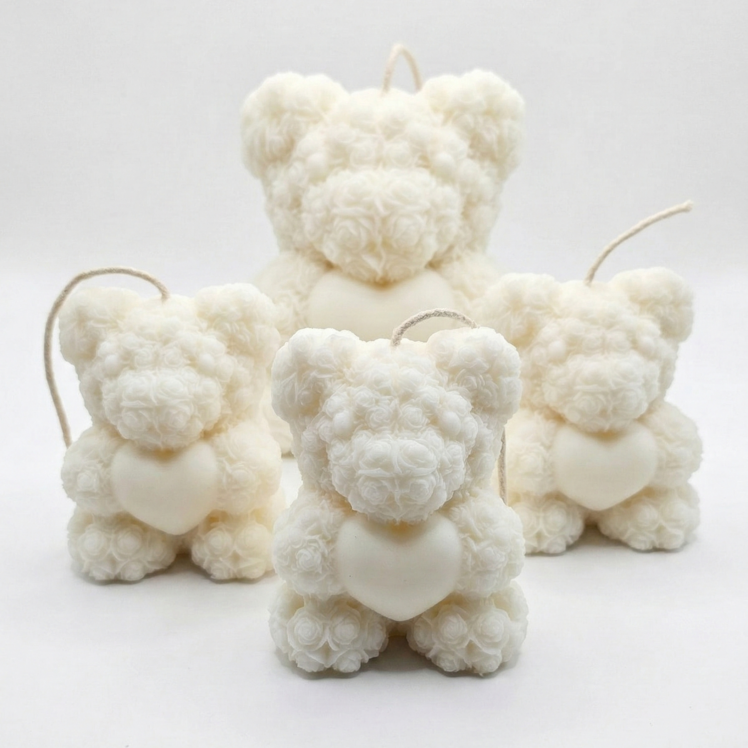 Bougie Mini Ourson - Blanc / Noix de coco