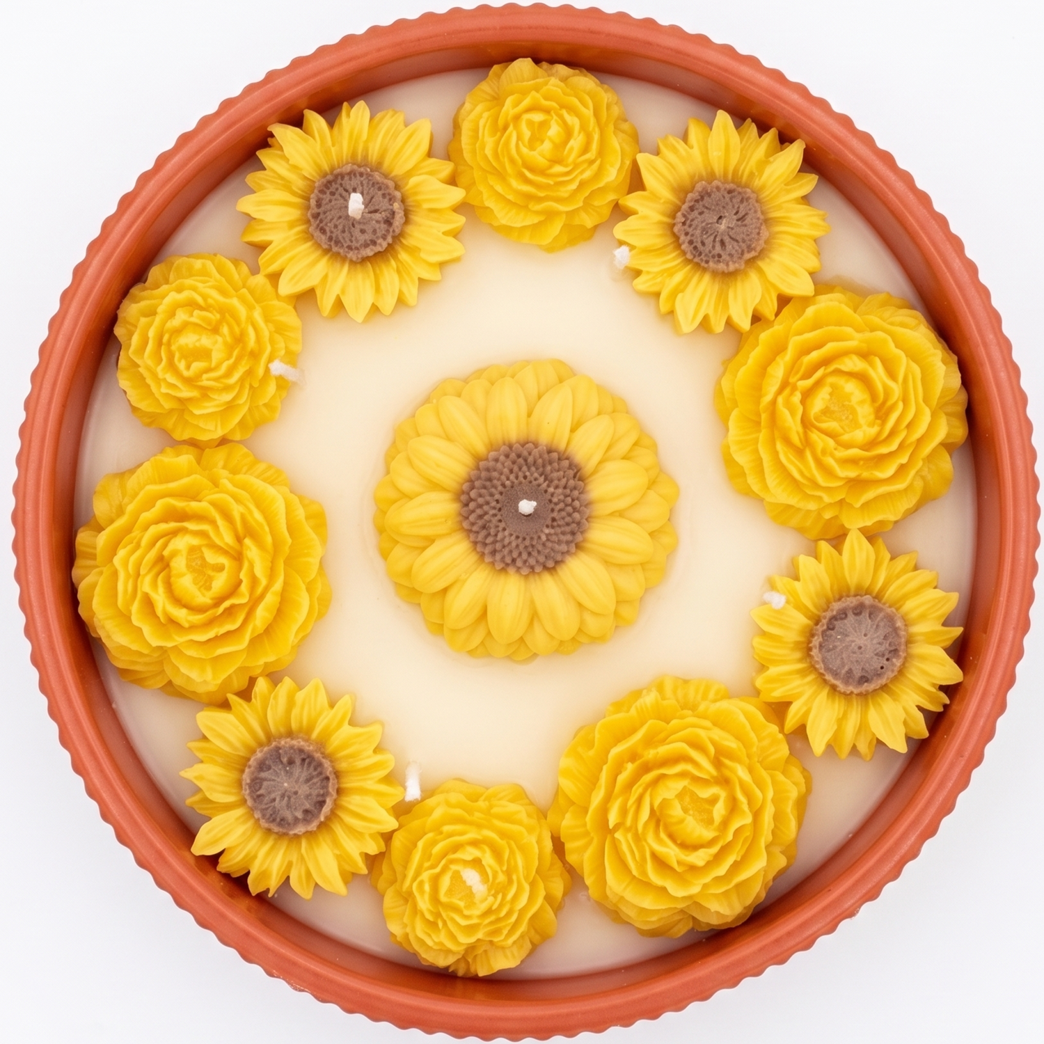 Bougie Tournesol - Rouge brique / Citron vert, Miel, Lait
