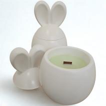 Bougie Lapinou - Blanc / Citron vert Mangue