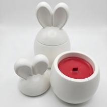 Bougie Drobec - Blanche / Cerise, Amande