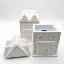 Bougie Maisonnette Moyenne - Blanche / Coton