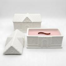 Bougie Grande Maison - Blanche / Jardin Fleuri