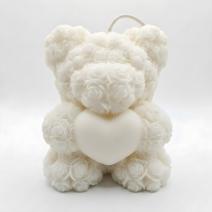 Bougie Ourson Moyen - Blanc / Noix de coco