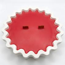 Bougie Laine Rubis - Blanc / Rouge / Cerise, Amande