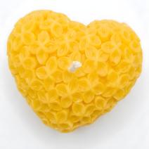 Bougie décorative Cœur fleuri - Jaune / Citron vert, Basilic, Mandarine