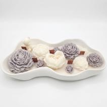 Bougie Nuage Fleuri - Blanc / Gris / Paris