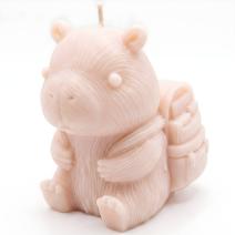 Bougie Capybara avec sac à dos - Rose / Noix de coco