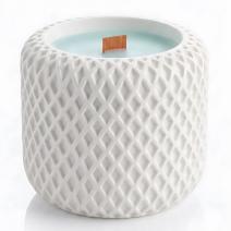 Bougie Mozaïque - Blanc / Bleu pâle / Bambou, Concombre
