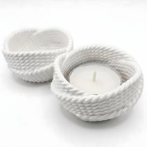 Bougeoir design Fil – Blanc