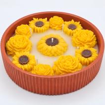 Bougie Tournesol - Rouge brique / Citron vert, Miel, Lait