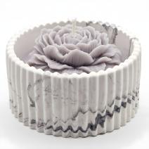 Bougie Carrara - Pivoine / Blanc / Argent / Citron vert, Mangue