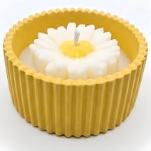 Bougie Marguerite - Jaune / Abricot, Vanille