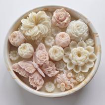 Bougie Jardin - Blanc / Or / Miel, Lait