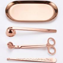 Ensemble d'entretien pour bougies 4-en-1 - Rose doré