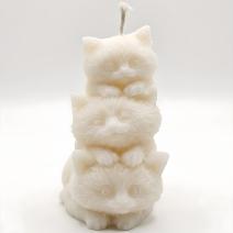 Bougie Trois Chatons - Blanche / Coco
