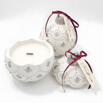 Bougie Christmas Bauble Enchanted - Blanche / Argent / Magie d'Hiver