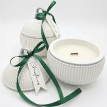 Bougie Christmas Bauble Elegance - Blanche / Argentée / Magie d'Hiver