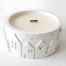 Bougie Paysage d'hiver - Blanche / Lait, Miel