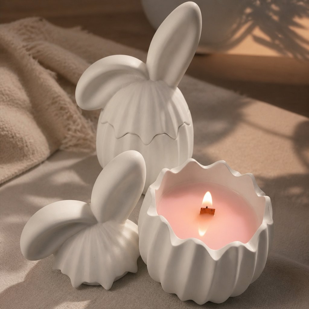 Bougie Mini Oreille - Blanc / Pamplemousse, Pomelo