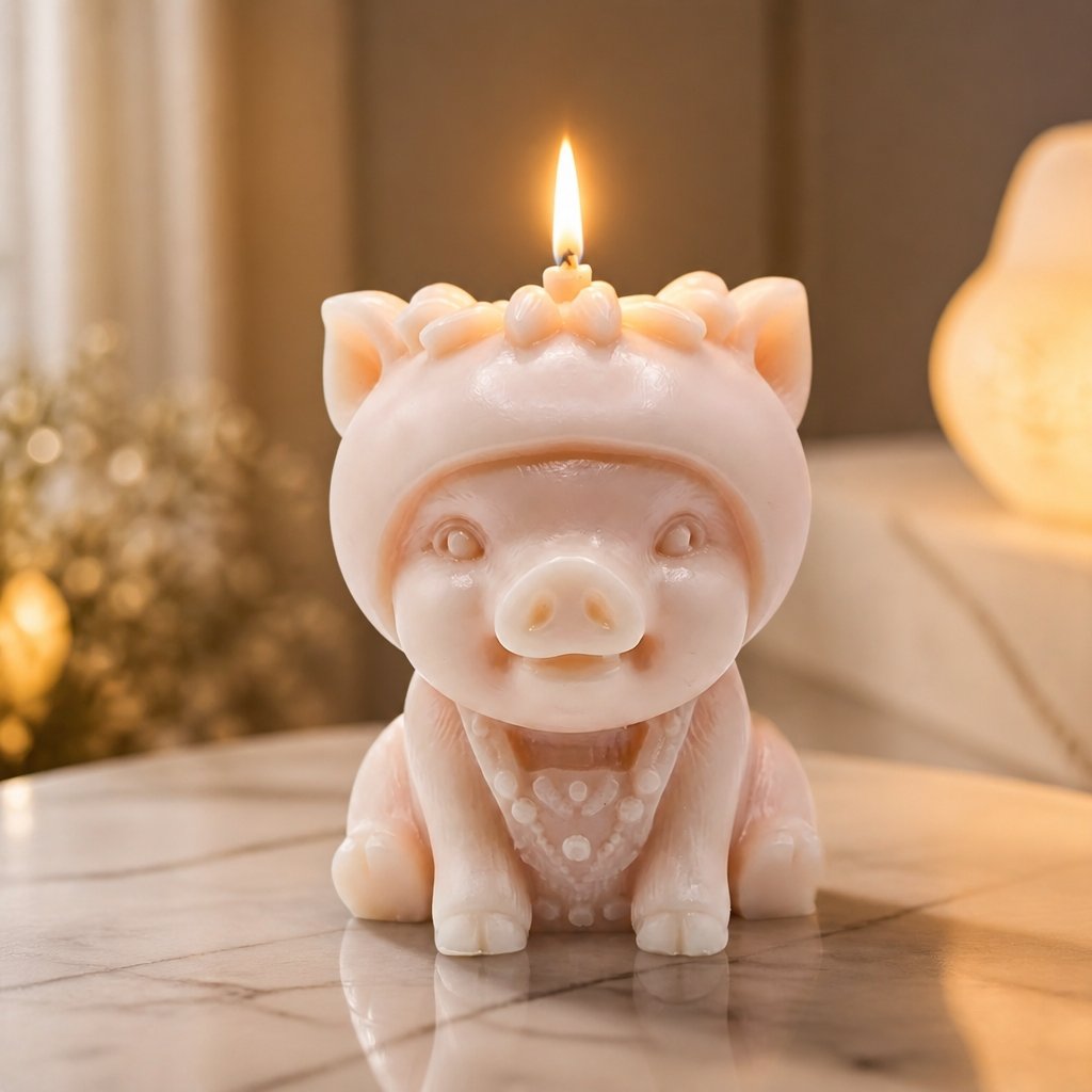 Bougie Cochonnet - Rose / Noix de Coco