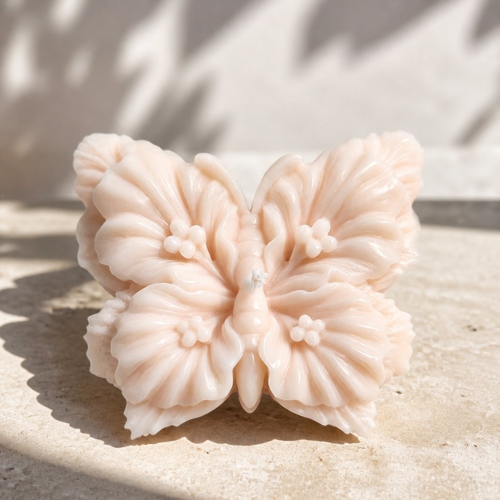 Bougie Papillon - Rose / Noix de coco