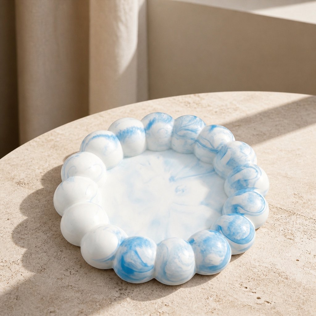 Plateau design Bulle - Blanc / Bleu